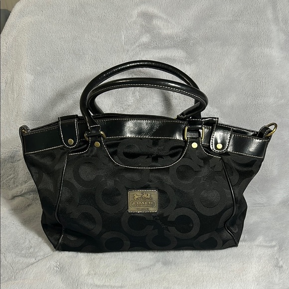 Coach Handbags - Coach Black Geometric Embossed Tote